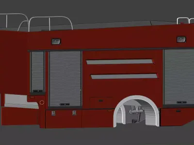 Schlingmann TLF Feuerwehr-Aufbau Low-poly 3D model