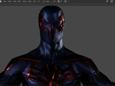 Spider-Man 2099 Miguel O hara 3D Model Free low-poly 3D model