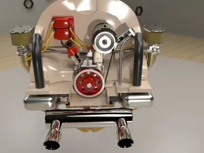 Volkswagen air cooled engine 3D model