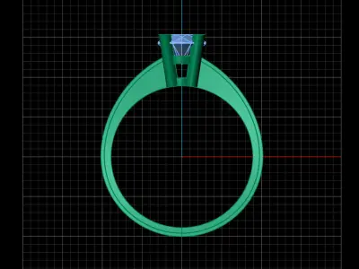 STL 3DM Print Ready Women Diamond Ring Lightweight Printable  3D print model 84