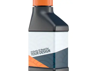 Motor Oil Bottles 4 oz 8 oz 16 oz 32 oz 3D model