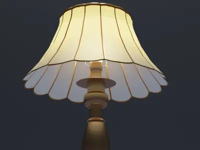 Night Lamp with scalloped lamp shade 3D model