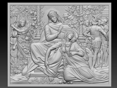 Rafael Madonna-v- kresle and king and queen cnc 3D print model