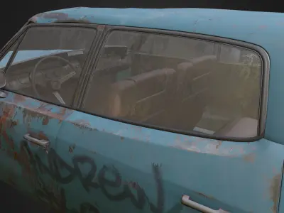 Rusty Car 1 Low-poly 3D model