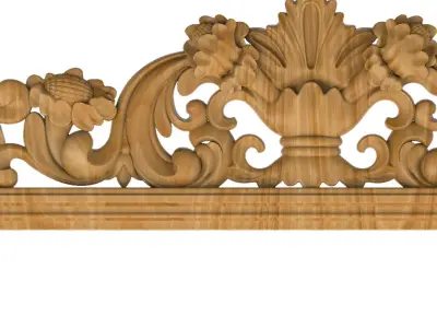 Carved picture frame STL 3D model 129