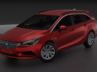 Opel Astra Grand Tourer Low Poly 3D Model Low-poly 3D model