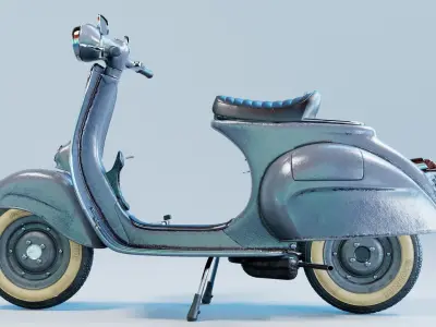 Vintage 1950s Vespa Low-poly 3D model