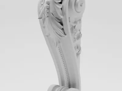 Console ornate door handle 3D model