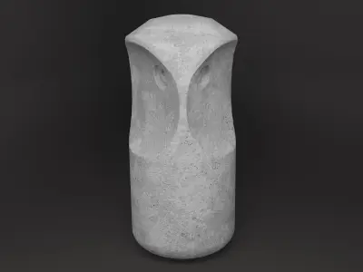 OWL stone statuette Low-poly 3D model