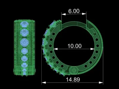 Earings with gems 3D print model 3D print model