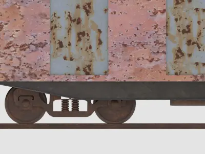 Train wagon complete texture and material Low-poly 3D model Low-poly 3D model