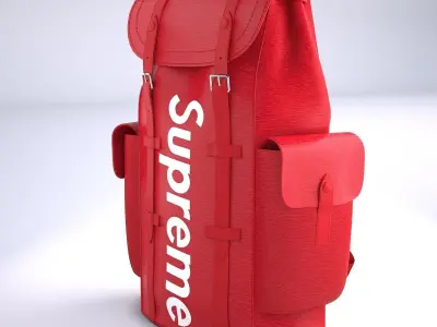 Supreme Louis Vuitton Bag Christopher Backpack PM Low-poly 3D model