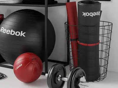 Red and black sports set 3D model