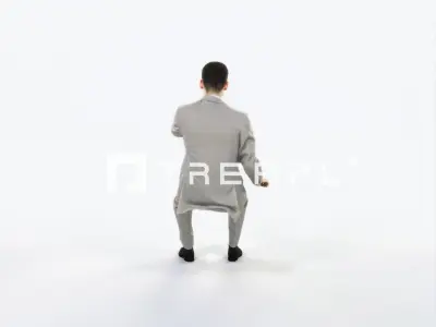 Posture 20E Driver Driving Sitting Elegant Business Man Low-poly 3D model