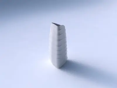 Vase curved tipping triangle with small horizontal sections 3D print model