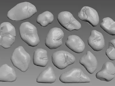 Pebbles Rock Relief 3D model