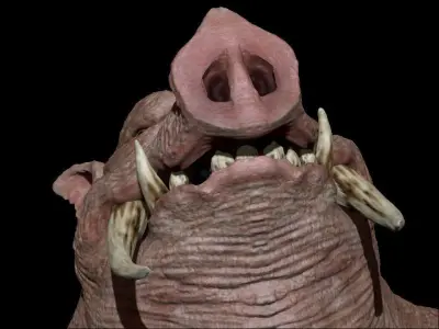 Evil Pig character bust Low-poly 3D model