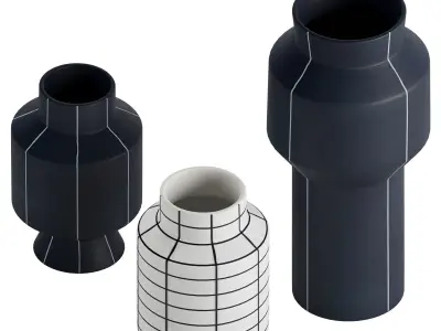 Decorative ceramic vase 2 3D model