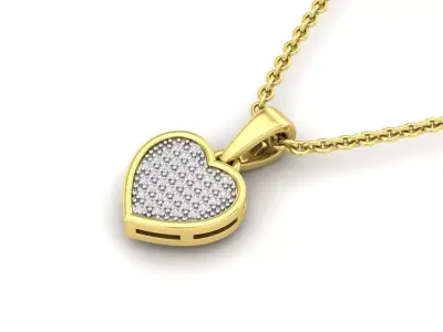 AV 321 Diamond Ladies Heart Pendant 3D print model
