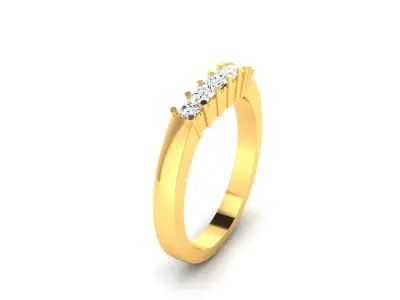 Band 3dm Render Details gold ring with ruby stones 3D print model