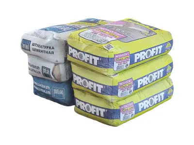 Dry building mix Low-poly 3D model