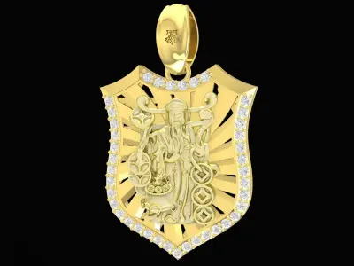 Luxury Shield Pendant Men Jewelry 3D Model  3344 3D print model