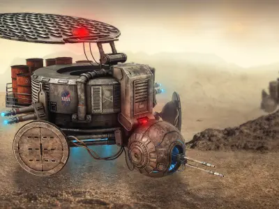 Desert Ship Low-poly 3D model