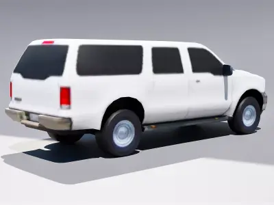 Ford Excursion Low-Poly 3D Model Game-Ready  Low-poly 3D model
