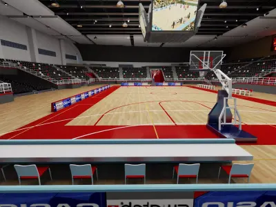 Indoor Basketball Arena 3D Model Low-poly 3D model