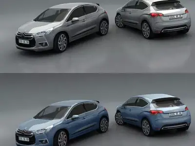 Citroen DS4 Low-poly 3D model