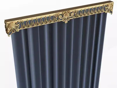Cornice Classic Curtain 06 Low-poly 3D model