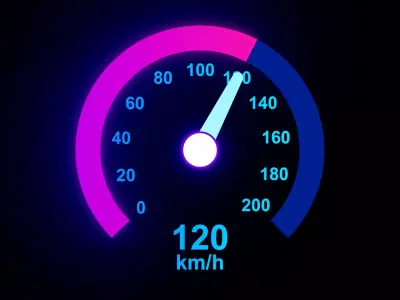 Animated Speedo Meter 3D model