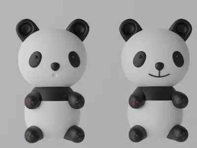 Cartoon Cute Panda Bear 3D model