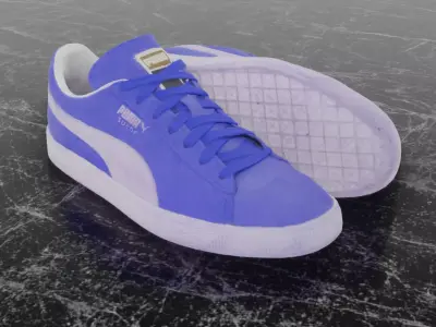 PUMA 3D SHOES - BLUE - SUEDE Low-poly 3D model