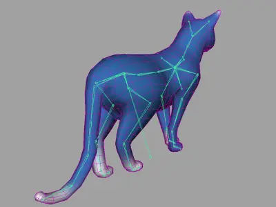 Cat low poly - animated 3D model Low-poly 3D model