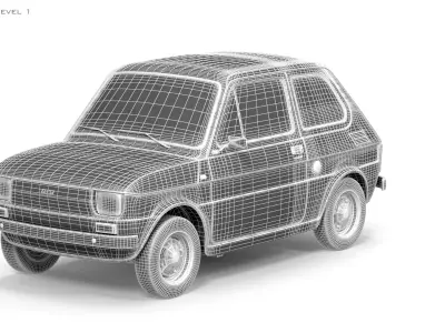 Fiat 126 Low-poly 3D model