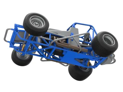 Vintage Sprint car Scale 1 to 25 3D print model