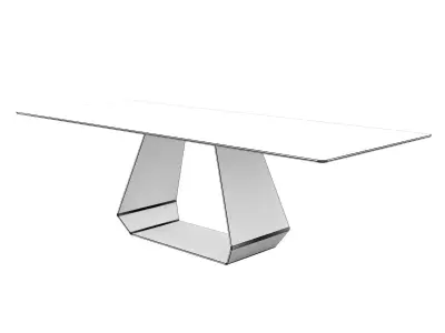 Amond marble dining table with metal legs 3D model