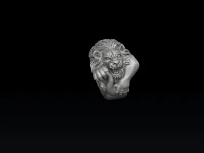 Lion Ring Version 2 3D print model