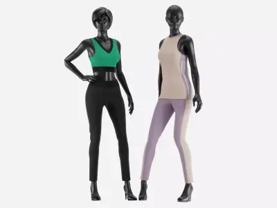 Woman Sport Clothes Set 01 3D model