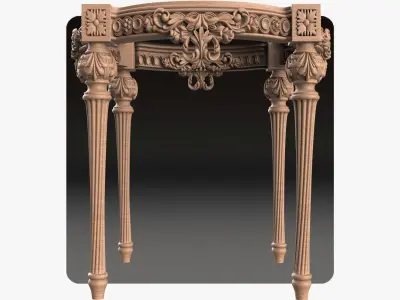 Carved coffee table for cnc 15 3D model