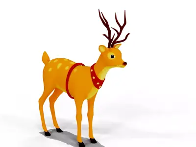 Cartoon Deer unity package Low-poly 3D model