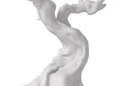 Ornamental Rustic weathered twisted Dry tree gnarled branches 3D model