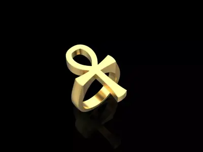 Ankh cross ring model 889 3D print model