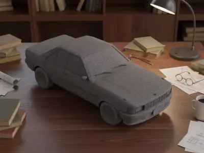 Realistic Sedan Car  3D model