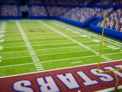 Low poly Football Stadium Low-poly 3D model