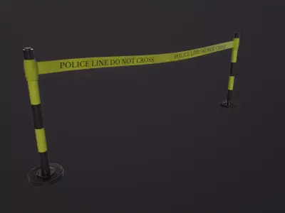 Police Line 3D Model Low-poly 3D model