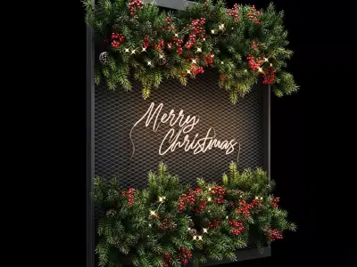 Composition Christmas Garland 3D model