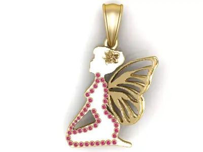 FAIRY DIAMOND PENDANT 3D PRINTABLE-MODEL U 3D print model