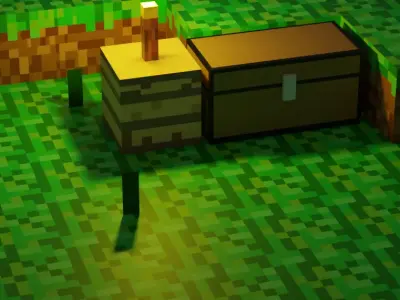 Minecraft Scenary Free low-poly 3D model